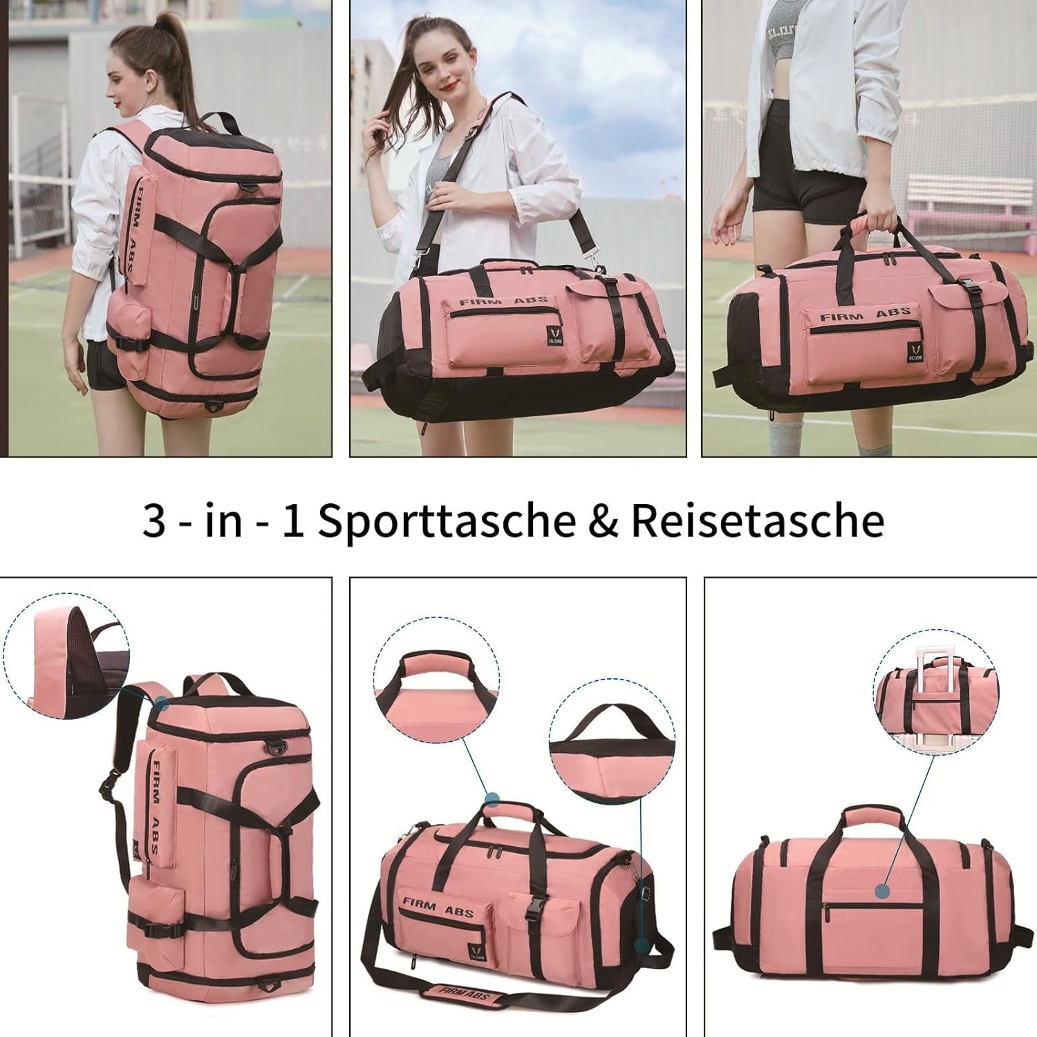 Sac De Sport Pour Homme Et Femme 65 L Sac De Voyage Avec Compartiment À Chaussures Et Humide Grande Capacité Sacs De Sport Sac Weekend Femme Pour Sport, Fitness, Voyages, Vacances, Yoga