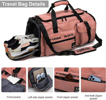 Sac De Sport Pour Homme Et Femme 65 L Sac De Voyage Avec Compartiment À Chaussures Et Humide Grande Capacité Sacs De Sport Sac Weekend Femme Pour Sport, Fitness, Voyages, Vacances, Yoga